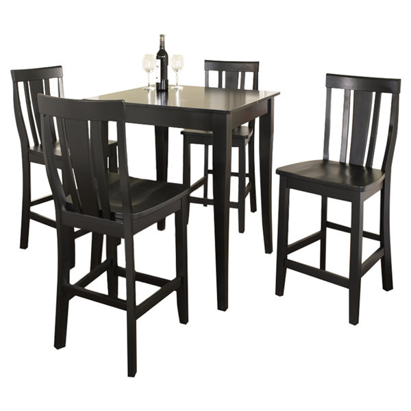 Tall black best sale dining table